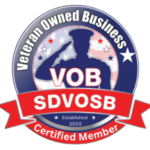 A seal that says veteran owned business certified member.